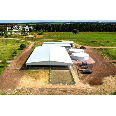 โครงสร้างโลหะ โครงสร้างเหล็กที่กําหนดเองสําหรับโรงเลี้ยงวัว / โรงเลี้ยงแกะ / โรงเลี้ยงหมู