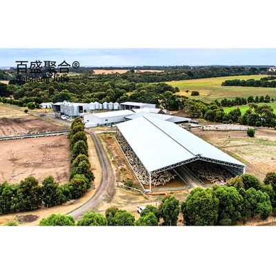 อาคารปลูกสัตว์ Prefab ประเภทเหล็ก สําหรับตึกเลี้ยงแพะ/แกะ/วัว/วัว และการเลี้ยงหมู