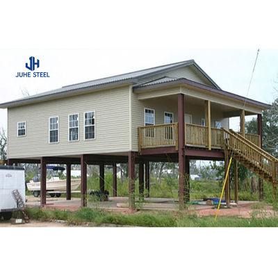 วิลล่า Prefab ที่ดินกระเบื้องเซรามิก โรงแรมแบบทันสมัย โครงสร้างเหล็กเบา