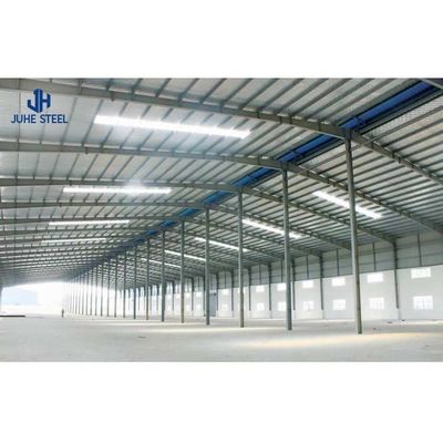 Q235 Q355B โรงงานโครงสร้างโลหะอุตสาหกรรมเหล็กเบาที่มีหน้าต่างสแตนเลสอลูมิเนียม