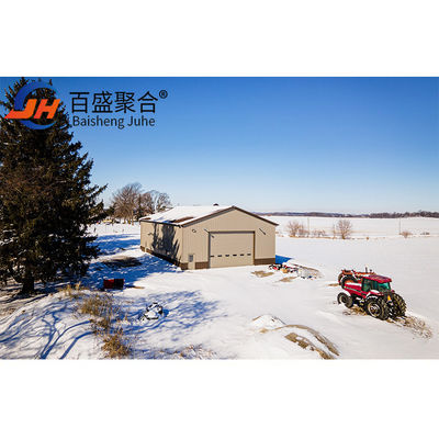 อาคารโกดัง Prefab ขนาดเล็กที่มีแรงลม 200 กิโลเมตรต่อชั่วโมง โกดังโลหะ Prefab หนัก