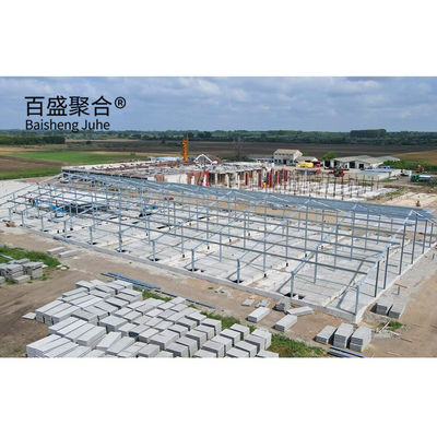 โครงสร้างเหล็กเรือนหลังคา Prefabricated รางโรงเลี้ยงสําหรับโรงเลี้ยงหมูและฟาร์มหมู