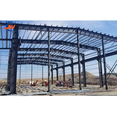 บริการแปรรูปปั่นเหล็ก Prefab โกดังโลหะที่มีสแตนเลสเบา Q345 Q235 กรอบหลัก