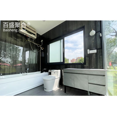 บ้านแคปซูลอวกาศแบบพกพาแบบสแตนเลสโมเดิร์น พร้อมครัว บ้านบรรจุภัณฑ์ Prefab 40ft