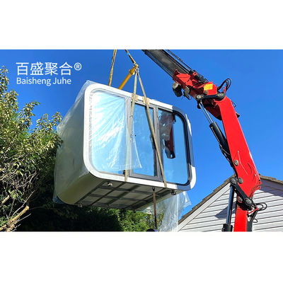 บ้านแคปซูลอวกาศแบบพกพาแบบสแตนเลสโมเดิร์น พร้อมครัว บ้านบรรจุภัณฑ์ Prefab 40ft