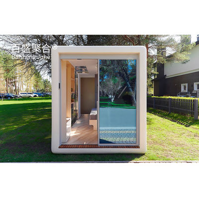 บ้านแคปซูลอวกาศแบบพกพาแบบสแตนเลสโมเดิร์น พร้อมครัว บ้านบรรจุภัณฑ์ Prefab 40ft