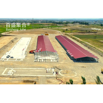 ± 1% ความอดทน สร้างไว โครงสร้างเหล็ก บ้านไก่สําหรับฟาร์มไก่ Prefab