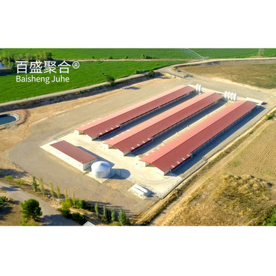 ± 1% ความอดทน สร้างไว โครงสร้างเหล็ก บ้านไก่สําหรับฟาร์มไก่ Prefab