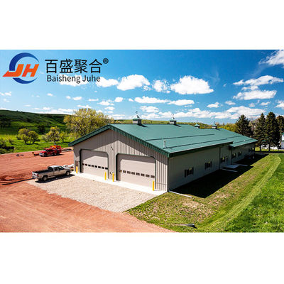 เหล็กคาร์บอนต่ํา Q235B/Q345B สแตนดาร์ด AiSi Steel Frame Structure แผนภาพโรงเก็บสินค้า