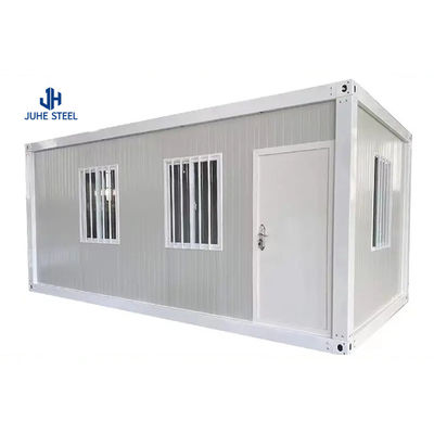 บ้านคอนเทนเนอร์สํานักงานพกพาที่สะดวกสบาย มีหน้าต่างเลื่อน PVC และหลังคาหิน