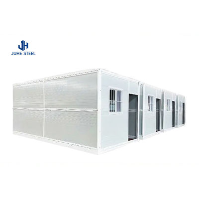 บ้านคอนเทนเนอร์สํานักงานพกพาที่สะดวกสบาย มีหน้าต่างเลื่อน PVC และหลังคาหิน