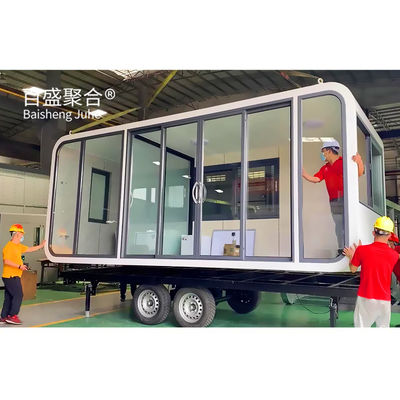 บ้านคอนเทนเนอร์ 20ft 40ft โทรศัพท์มือถือทํางานสํานักงาน Pod สําหรับภายนอก บ้าน Prefab ใหม่