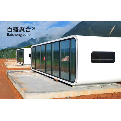 บ้านบรรจุเหล็ก 20ft 40ft โมดูล Prefab บ้านเล็กสําหรับ Apple Office พกพา