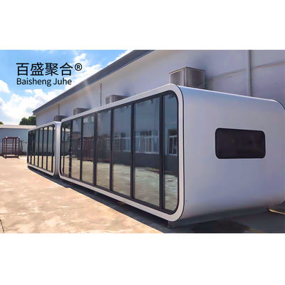 บ้านบรรจุเหล็ก 20ft 40ft โมดูล Prefab บ้านเล็กสําหรับ Apple Office พกพา