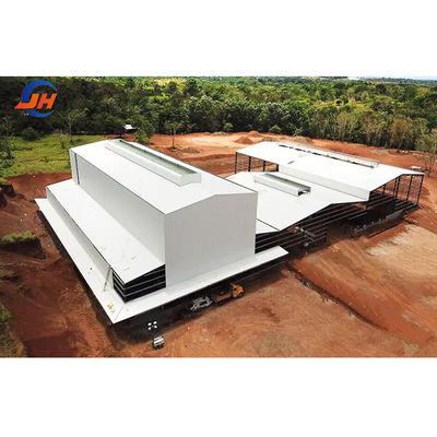 โครงสร้างสแตนเลสสี โรงงานอาคาร Prefab Shed อาคารพร้อมหน้าต่างสแตนเลสอลูมิเนียม