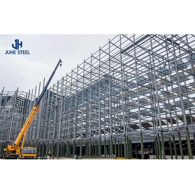 โครงสร้างเหล็กแบบโมดูลแบบ Prefab โครงสร้างโกดังโลหะ โครงสร้างวัสดุก่อสร้าง โรงงาน