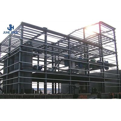 โครงสร้างเหล็กแบบโมดูลแบบ Prefab โครงสร้างโกดังโลหะ โครงสร้างวัสดุก่อสร้าง โรงงาน