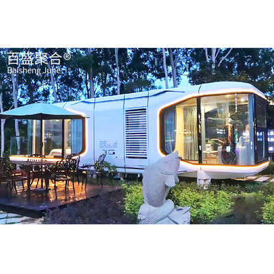 บ้านแคปซูลอวกาศโมเดิร์นแบบโมดูล พร้อมกรอบเหล็กเหล็ก