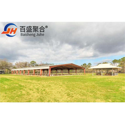 รางเหล็ก H รางโครงสร้างหนัก โรงเก็บของ Prefab ร้านค้า โรงเลี้ยงไก่