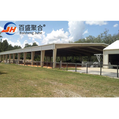 รางเหล็ก H รางโครงสร้างหนัก โรงเก็บของ Prefab ร้านค้า โรงเลี้ยงไก่