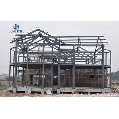 Customized Prefabricated Steel Structure โรงแรม 2 ชั้น อาคารก่อสร้าง