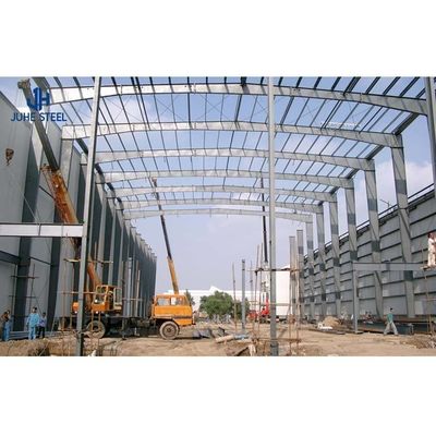 เหล็กเบา Q355 Q235 กรอบ Prefab โครงสร้างเหล็ก Hangar สําหรับโกดัง โรงงานบ้าน