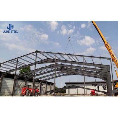 เหล็กเบา Q355 Q235 กรอบ Prefab โครงสร้างเหล็ก Hangar สําหรับโกดัง โรงงานบ้าน