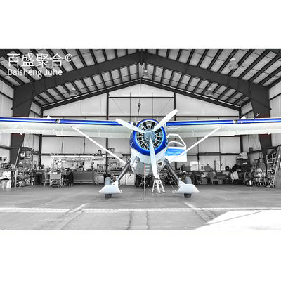 Prefab Steel Workshop Q235/Q345B Grade SS400 สถานก่อสร้าง โกดัง Hangar Buildings