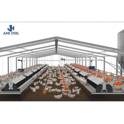 Q235B/Q345B โครงสร้างสแตนเลสที่มีก๊าบคาร์บอนต่ํา โครงสร้างสแตนเลส โรงไก่