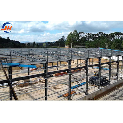 อาคารอุตสาหกรรม โลหะ Prefabricated การก่อสร้างที่มีรูปร่าง H แขวงเหล็ก