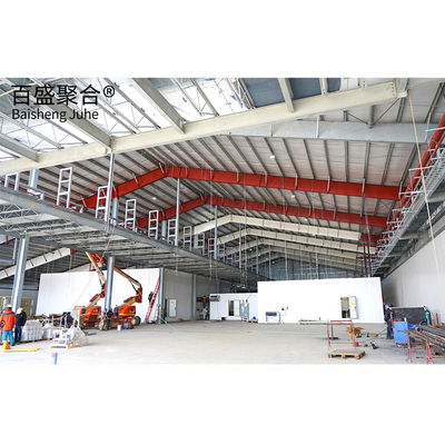 อาคารอุตสาหกรรม โลหะ Prefabricated การก่อสร้างที่มีรูปร่าง H แขวงเหล็ก