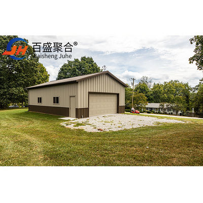 โครงการช่างกรอบเหล็กโครงสร้างเหล็ก Prefab Custom Steel Frame Workshop สําหรับคิทคาร์พอร์ตและโรงรถขนาดใหญ่