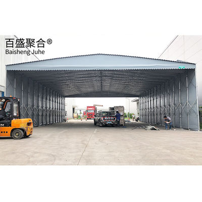 Customisable Carport Tunnel and Garage Tent with Push Pull Retractable Design สถานที่ที่ใช้งานในโรงรถ
