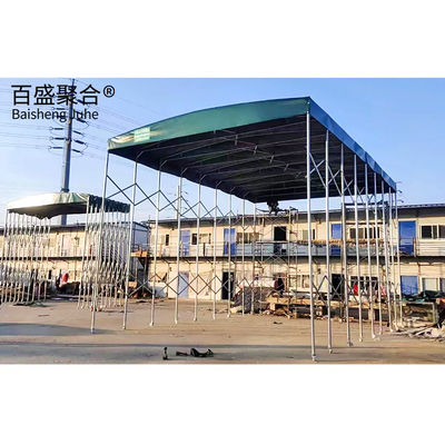 Customisable Carport Tunnel and Garage Tent with Push Pull Retractable Design สถานที่ที่ใช้งานในโรงรถ