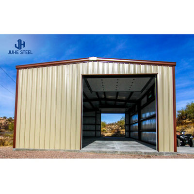 โครงสร้างโลหะ 2 รถรับรองโรงรถสําหรับภายนอก Steel Structural Steel Frame Workshop