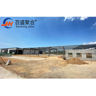 บริการตัด โลหะ Prefab โกดังเหล็ก การผลิตเหล็กสําหรับอาคารอุตสาหกรรม
