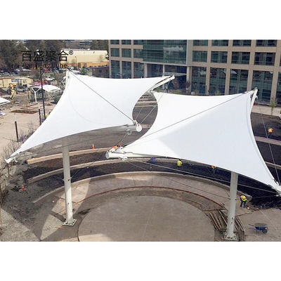 800-1300GSM เนื้อผ้าเคลือบ PVC ผนังสถาปัตยกรรม ผนังยืด องค์ประกอบเงา