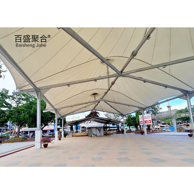 800-1300GSM เนื้อผ้าเคลือบ PVC ผนังสถาปัตยกรรม ผนังยืด องค์ประกอบเงา