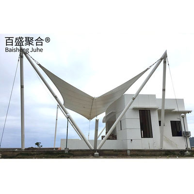 ผ้าสถาปัตยกรรม PTFE ห้องเต็นท์เงาหอโถง โครงสร้างเยื่อยืดสําหรับภูมิทัศน์
