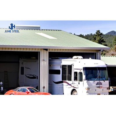 โครงสร้างสแตนเลสขนาดเบาแบบ Prefab สร้างโรงรถสําหรับความต้องการในการก่อสร้าง