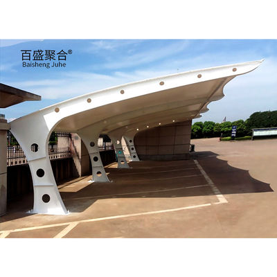 Modern Prefabricated Metal Shade Canopy For Motorcycle And Bike Storage เฟรมเคลือบผงขาว