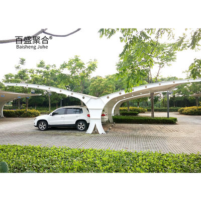 Modern Prefabricated Metal Shade Canopy For Motorcycle And Bike Storage เฟรมเคลือบผงขาว