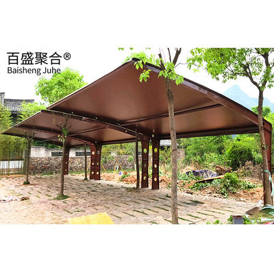 ผ้า Mmbrane PVDF/PTFE ปลายเรือเหล็ก โลหะ Carport Canopy