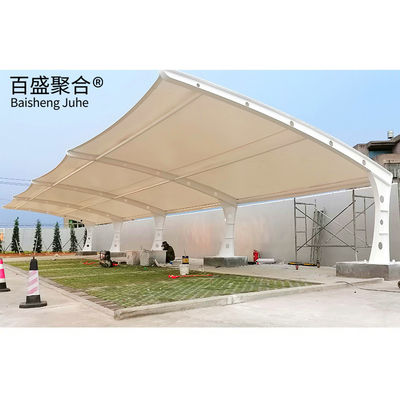 ผ้า Mmbrane PVDF/PTFE ปลายเรือเหล็ก โลหะ Carport Canopy