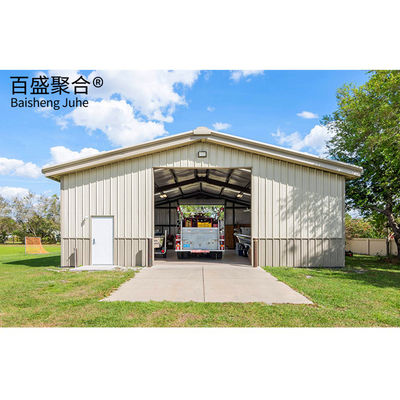 Q235B/Q345B โครงสร้างสแตนเลสคาร์บอนต่ํา โรงรถเก็บของสําหรับโรงรถโลหะ Prefab